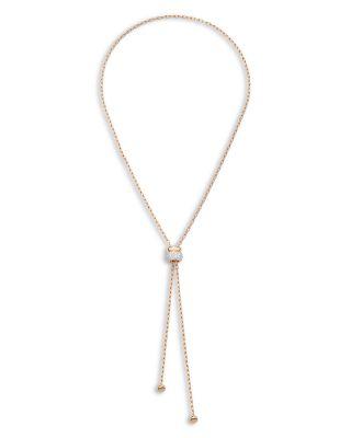 18K Rose Gold Iconica Diamond Pav&eacute; Lariat Necklace by POMELLATO