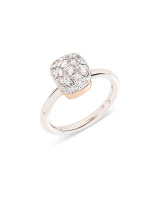 18K Rose & White Gold Nudo Diamond Multi Dimensional Cluster Ring by POMELLATO
