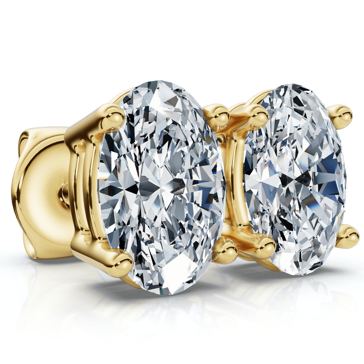 Oval Cut Diamond Prong Studs 14k Gold Lab Grown by POMPEII3 Oval Cut Diamond Prong Studs 14k Gold Lab Grown by POMPEII3