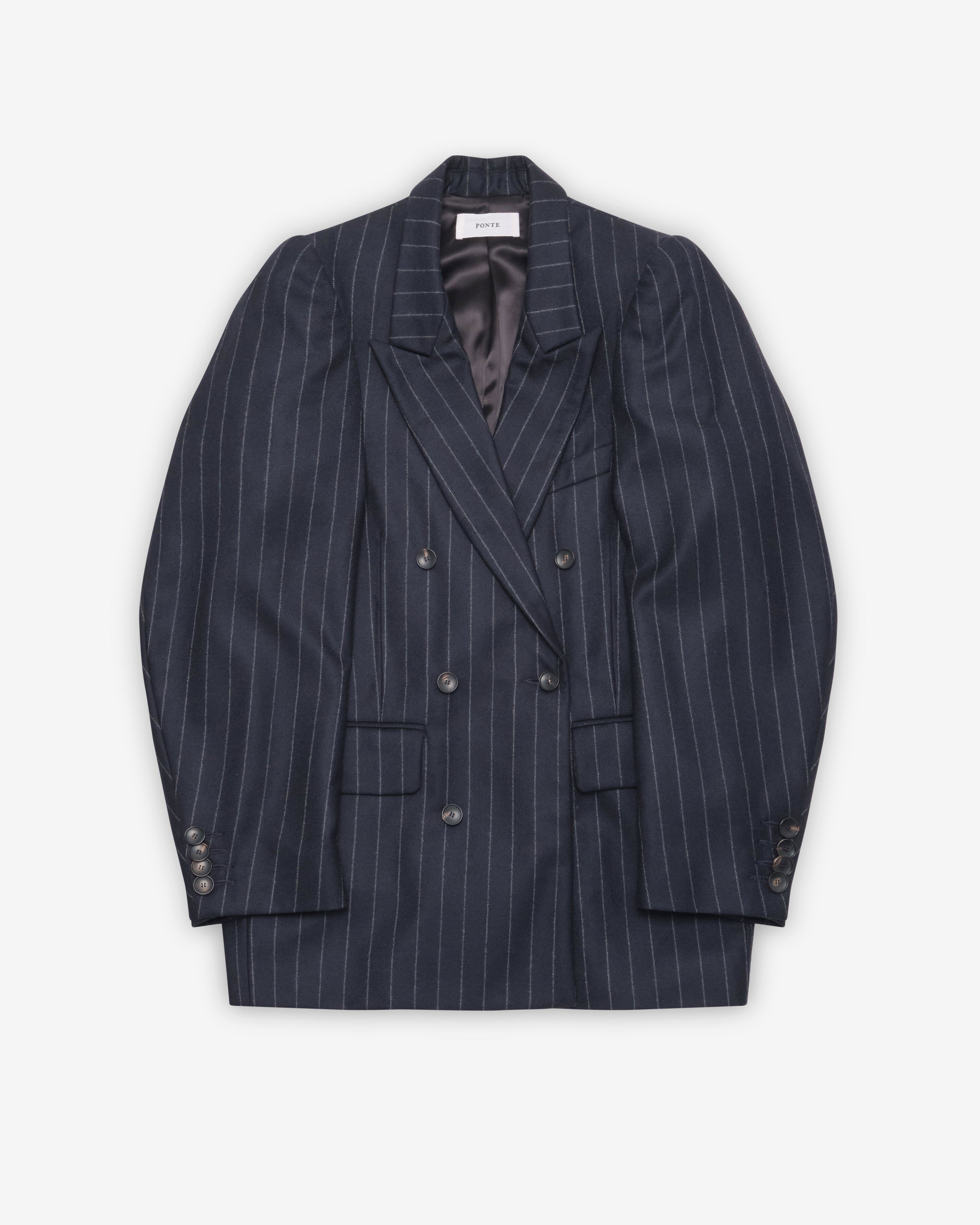 Ponte - Women's Double-Breasted Banker Jacket - (Navy) by PONTE