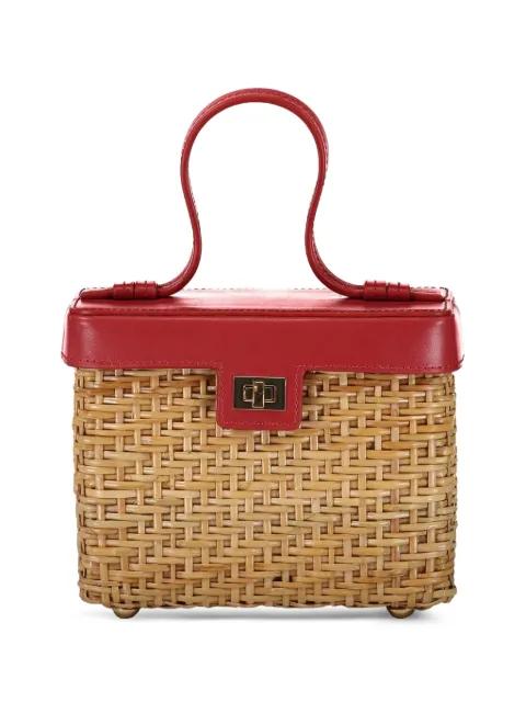 The Box woven top-handle tote bag by POOLSIDE