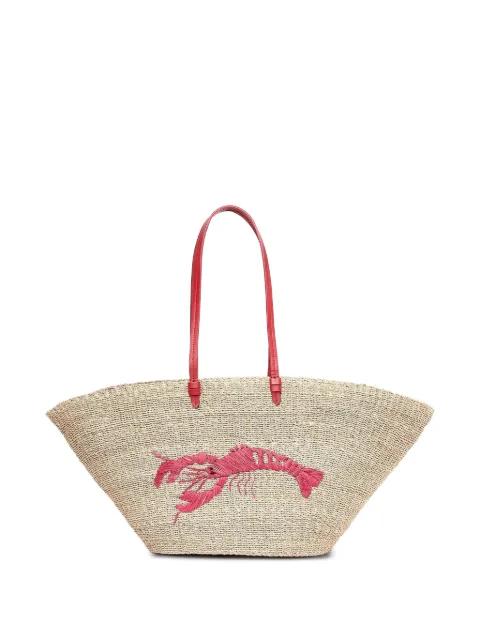 The Cape lobster-appliqué tote bag by POOLSIDE