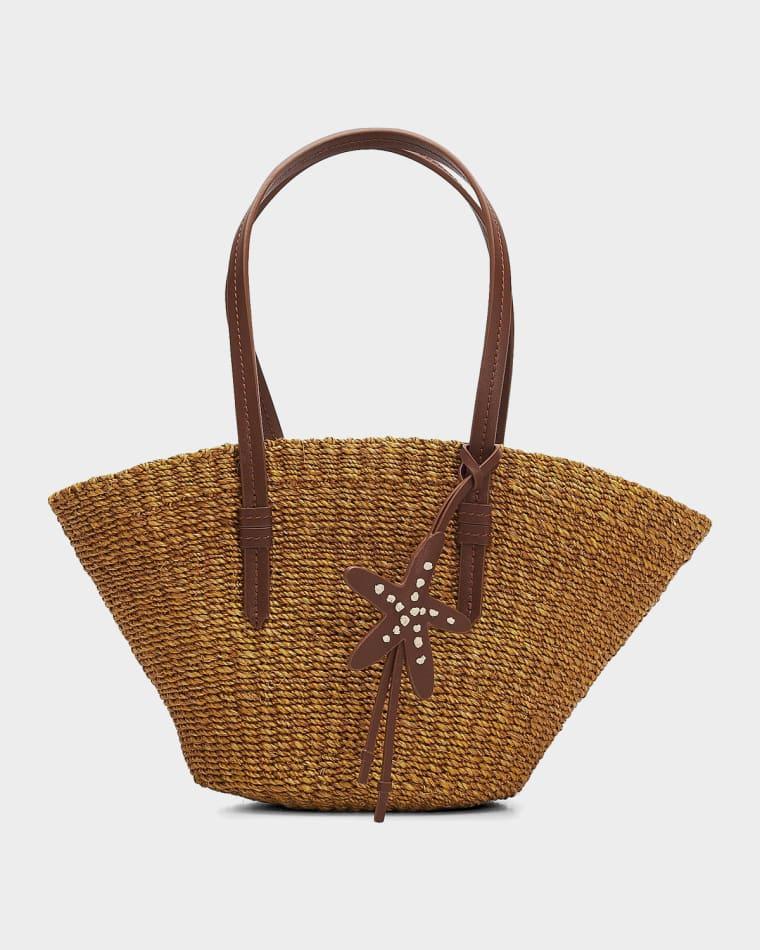 The East West Small Straw Tote Bag by POOLSIDE