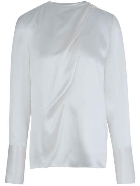 Draped Scarf-Like silk top by PORTS 1961