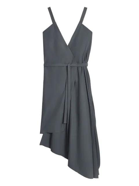 asymmetric wrap midi dress by PORTS 1961