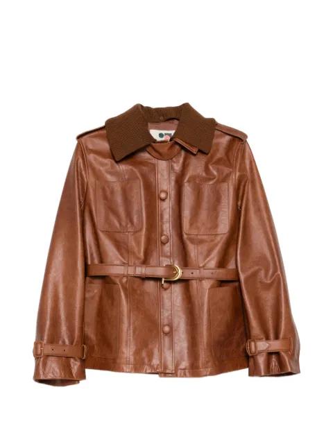 belted leather jacket by PORTS 1961