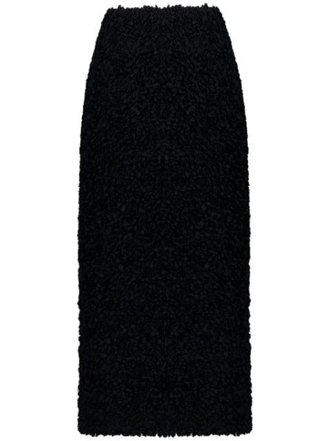 bouclé-constructed midi skirt by PORTS 1961