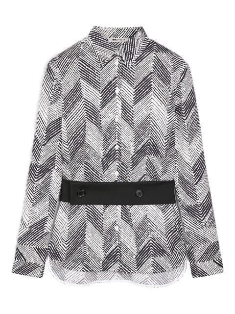 chevron-patterned belted shirt by PORTS 1961