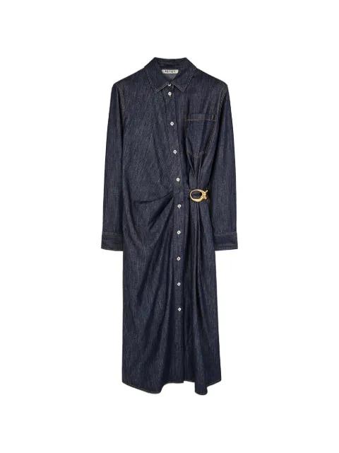 draped denim midi dress by PORTS 1961