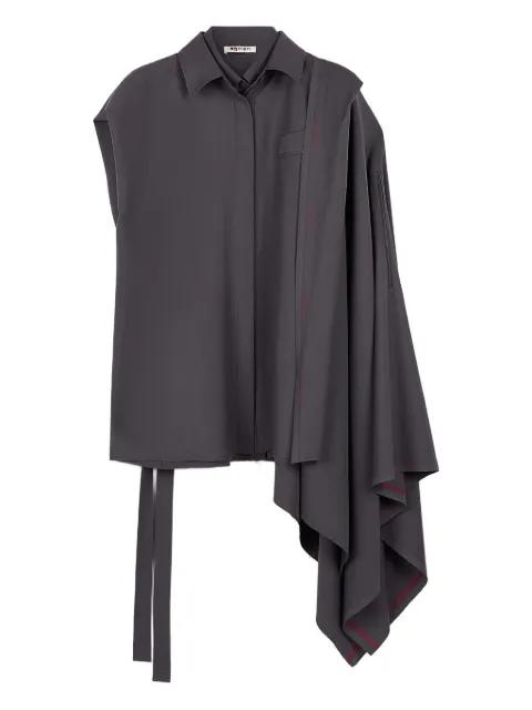 draped-shoulder wool shirt by PORTS 1961