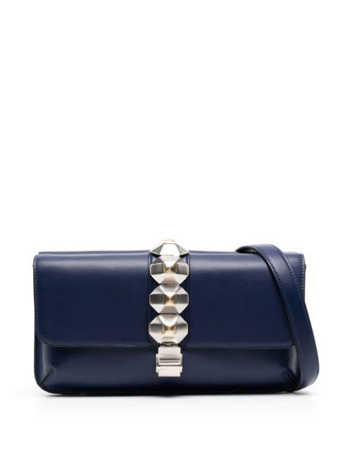 geometric-detail leather shoulder bag by PORTS 1961