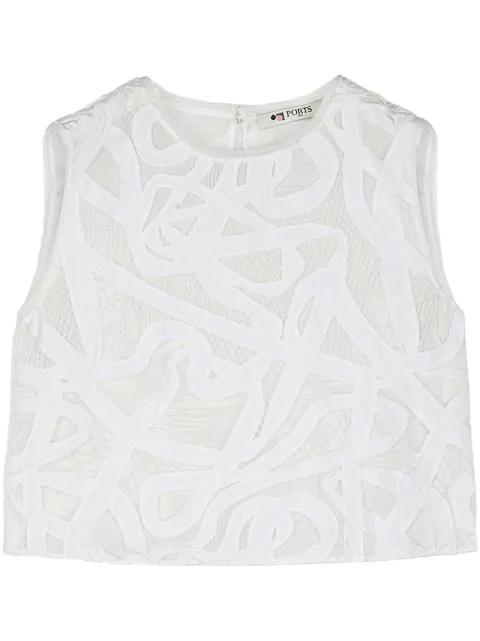 lace-detailing top by PORTS 1961