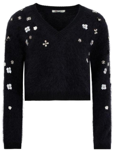 mohair-blend v-neck sweater by PORTS 1961
