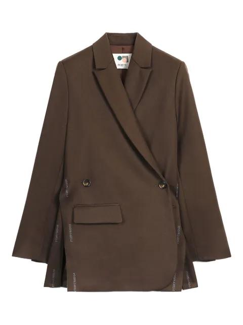 wrap-front logo-detail blazer by PORTS 1961