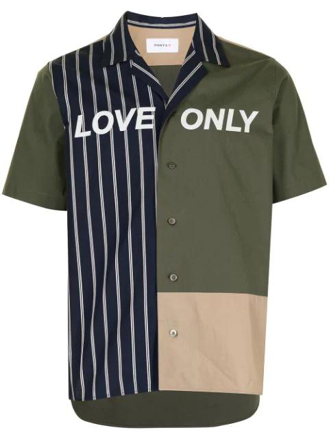 Love Only print panelled shirt by PORTS V
