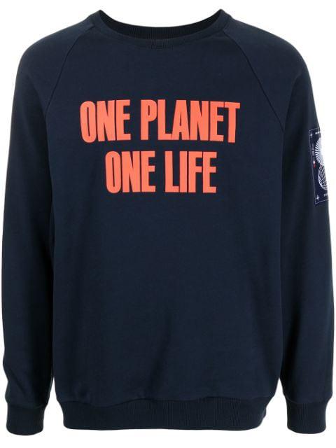 "ONE PLANET ONE LIFE" logo-print sweatshirt by PORTS V