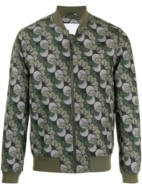 abstract-print bomber jacket by PORTS V