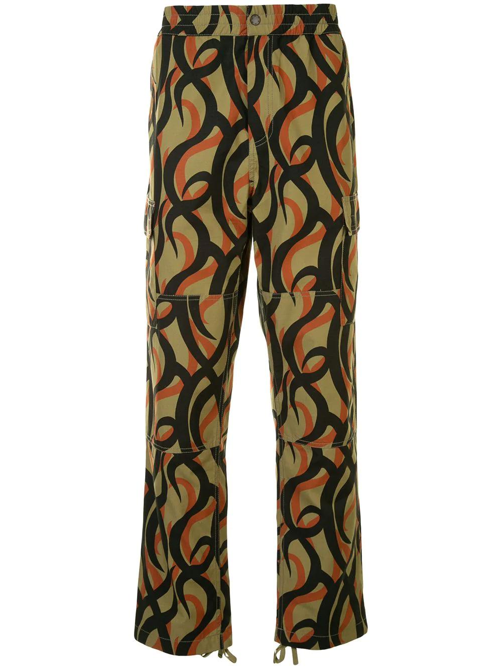 abstract-print straight-leg trousers by PORTS V