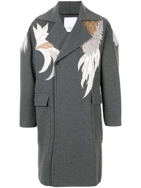 appliqué oversized coat by PORTS V