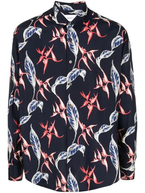 botanical print button-up shirt by PORTS V