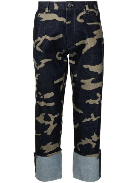 camouflage-print straight-leg jeans by PORTS V