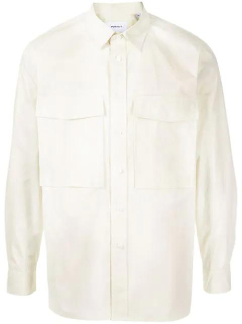 chest-pockets long-sleeve shirt by PORTS V