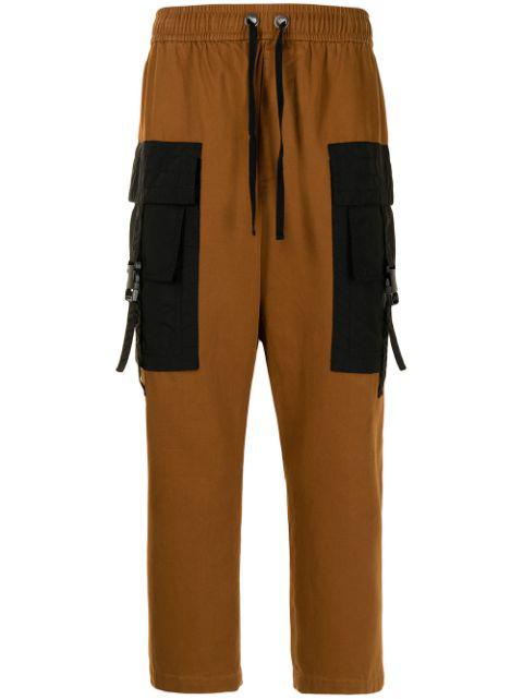 contrasting panel cropped trousers by PORTS V