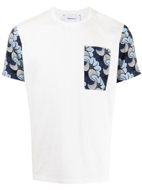floral-print panelled T-shirt by PORTS V