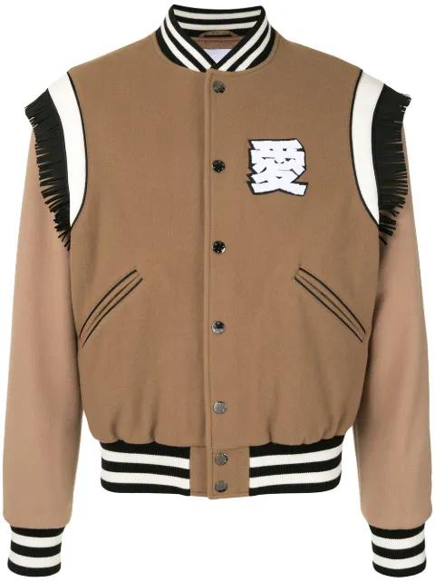 fringe trim bomber jacket by PORTS V