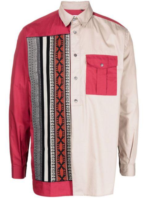 geometric-print long-sleeve shirt by PORTS V