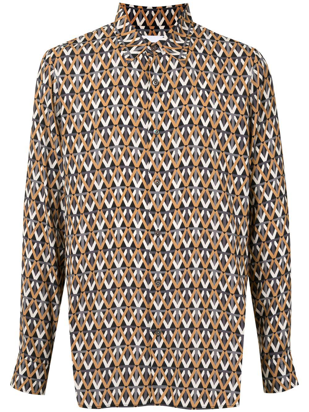 geometric print long-sleeve shirt by PORTS V