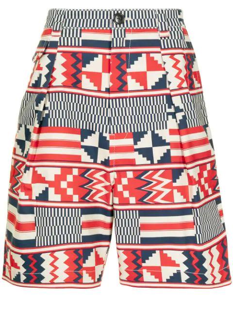 geometric-print shorts by PORTS V
