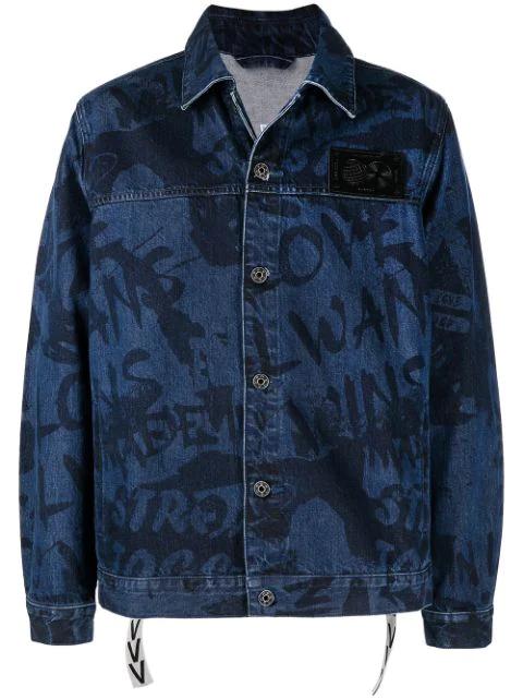 graffiti-print denim jacket by PORTS V