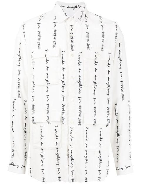 graphic-print multi-pocket shirt by PORTS V