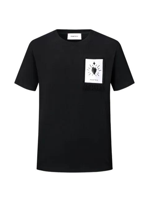 heart-patch frayed T-shirt by PORTS V