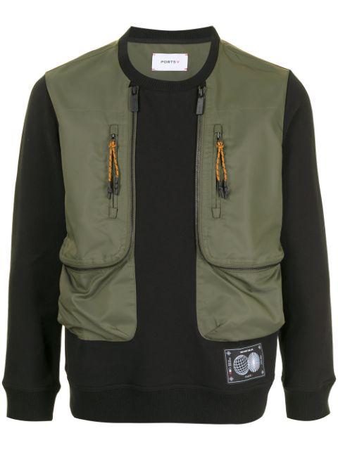 layered effect crew neck sweatshirt by PORTS V