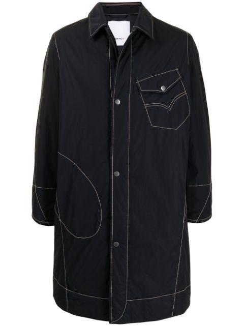 logo-appliqué denim coat by PORTS V