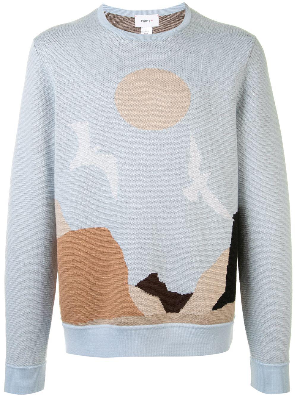 long sleeve landscape knitted jumper by PORTS V