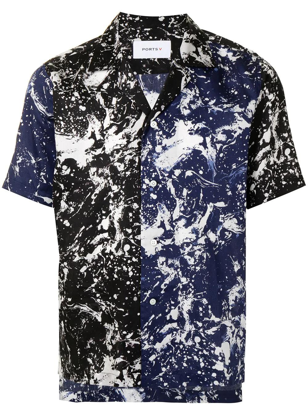 marble-print button-down shirt by PORTS V
