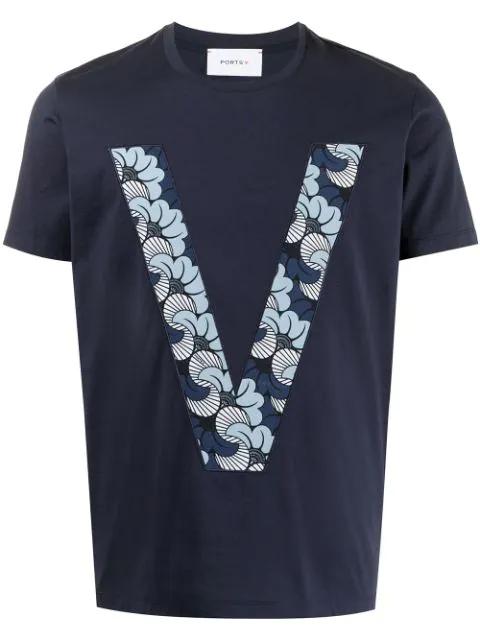 monogram-print cotton T-shirt by PORTS V