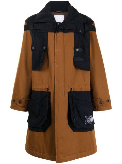 panelled hoodied raincoat by PORTS V