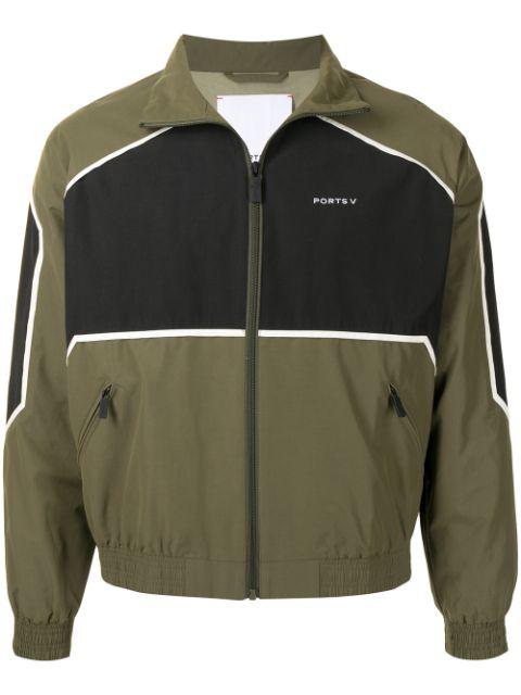 panelled logo print zipped jacket by PORTS V