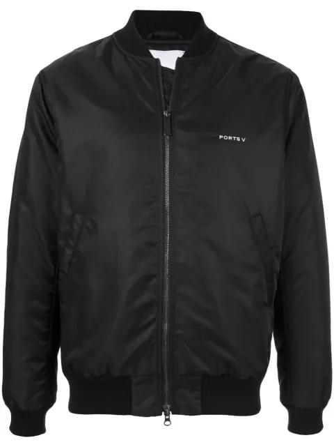 slogan bomber jacket by PORTS V