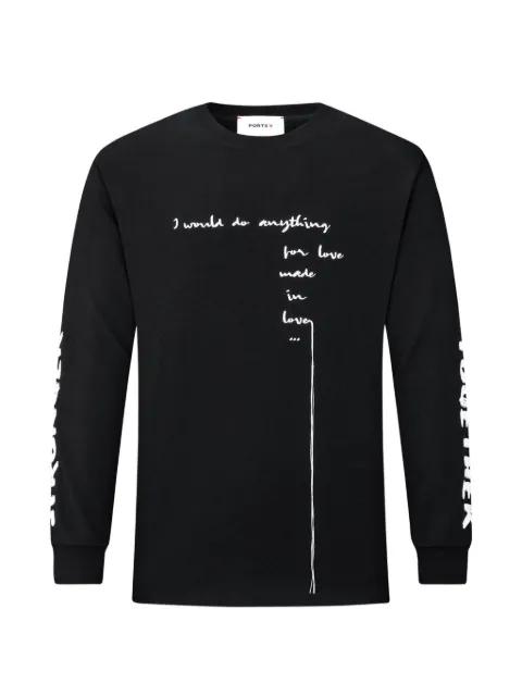 slogan-print long-sleeve sweatshirt by PORTS V