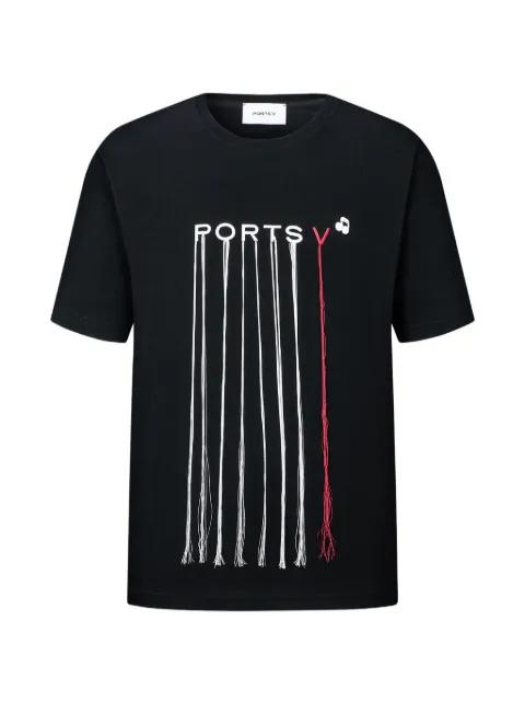 threads logo-print T-shirt by PORTS V