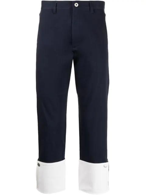 turn-up contrast hem chino trousers by PORTS V