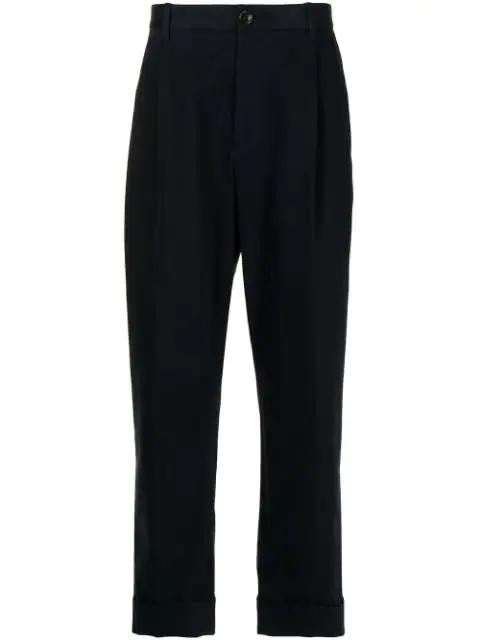 turn-up hem straight trousers by PORTS V