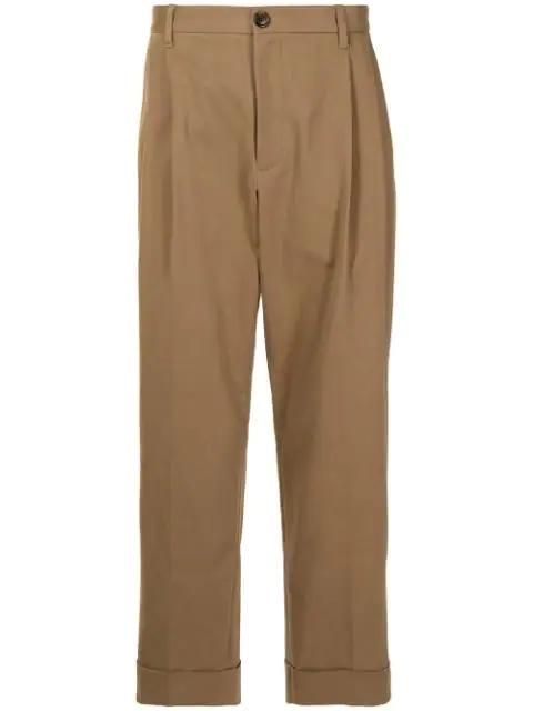 turned-hem straight-leg trousers by PORTS V
