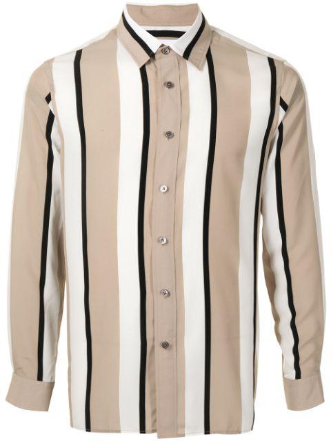 vertical stripe print shirt by PORTS V
