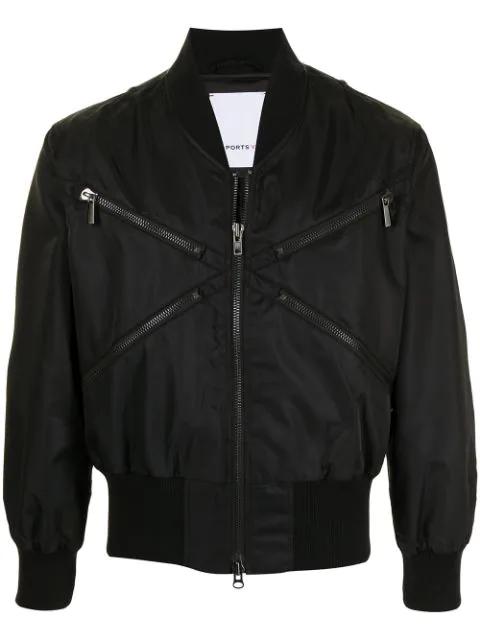 zip-embellished bomber jacket by PORTS V